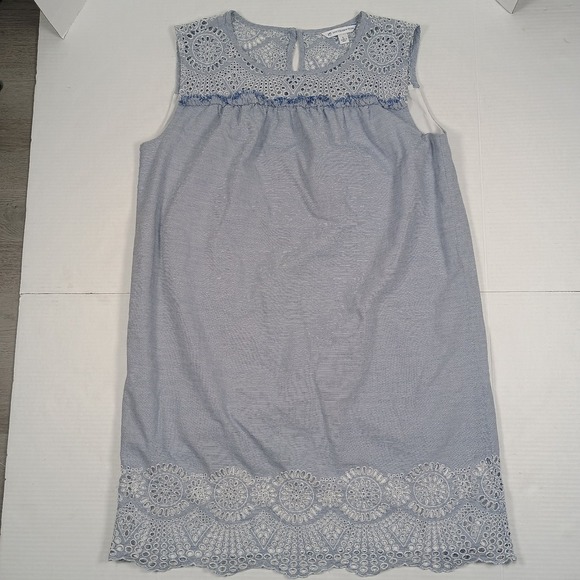 Southern Tide Dresses & Skirts - Southern Tide Cotton Blue White Alice Embroidery Sleeveless Tank Dress Large